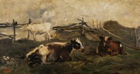 Landscape With Cows Fine Art Print