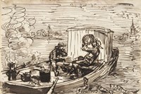 Luncheon on the boat (Dejeuner en bateau) by Charles Francois Daubigny - various sizes