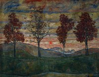 Four Trees, 1917 Fine Art Print