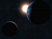 Earth, Moon and Sun Fine Art Print