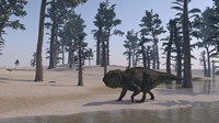 Udanoceratops Walking Along Water by Kostyantyn Ivanyshen - various sizes