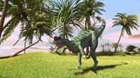 Dilophosaurus Hunting in a Field Fine Art Print