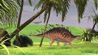 Kentrosaurus Walking in Field Fine Art Print