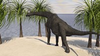 Large Brachiosaurus Grazing on Trees Fine Art Print