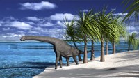 Large Brachiosaurus on the Shoreline Fine Art Print