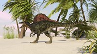 Spinosaurus Hunting for Food Fine Art Print