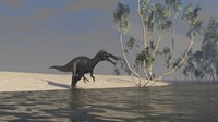 Suchomimus Hunting for Food Fine Art Print