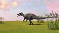 Suchomimus Walking in Grass Fine Art Print