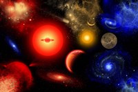 Conceptual Image of Binary Star Systems Fine Art Print