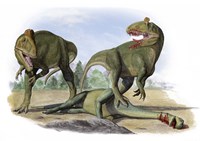 Two Cryolophosaurus Ellioti Fine Art Print