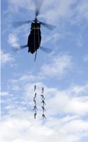 US Soldiers Suspended by a CH-47 Chinook Fine Art Print