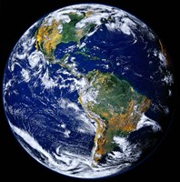 Full Earth Showing The Americas Fine Art Print