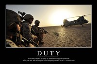 Duty: Inspirational Quote and Motivational Poster Fine Art Print