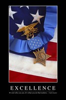 Excellence: Inspirational Quote and Motivational Poster Fine Art Print