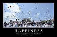 Happiness: Inspirational Quote and Motivational Poster Fine Art Print