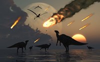 Hadrosaurs and Meteors Fine Art Print