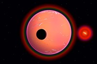 Alien Planet Orbiting Earth Fine Art Print