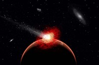 Comet Hitting Alien Planet Fine Art Print