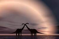 Courting Dinosaurs Fine Art Print