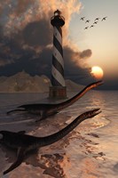 Plesiosaurs on a Sandbank Fine Art Print