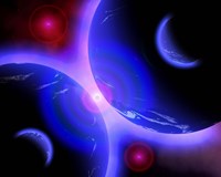 Red Stars and Blue Planets Fine Art Print