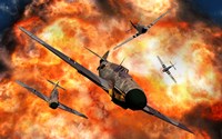 American P-51 Mustangs in Aerial Combat Fine Art Print