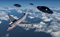 Boeing 747 and UFO's Fine Art Print