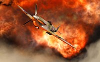 British Supermarine Spitfire Bursting through Flames Fine Art Print