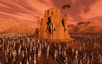 Martians Gathering Fine Art Print