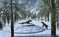 Sabre-Tooth Tigers and UFO's Fine Art Print