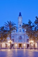 City Hall (Ayuntamiento) at Dawn, Valencia, Spain Fine Art Print