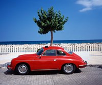 Porsche 356 on the beach, Altea, Alicante, Costa Blanca, Spain Fine Art Print