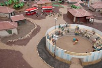 Spain Tenerife, Pueblo Chico, park wrestling Fine Art Print