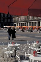 Cafe Tables in Plaza Mayor, Madrid, Spain Fine Art Print