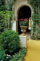 Planter and Arched Entrance to Garden in Casa de Pilatos Palace, Sevilla, Spain Fine Art Print
