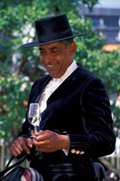 Traditionally Dressed Man on Horseback at Feria de Abril, Sevilla, Spain Fine Art Print