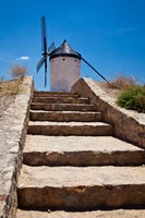 Spain, Toledo Province, Consuegra Stairway to a La Mancha windmill Fine Art Print