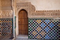 Spain, Andalusia, Alhambra Ornate door and tile of Nazrid Palace Fine Art Print