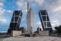 Torres Puerta de Europa, Plaza de Castilla, Madrid, Spain Fine Art Print