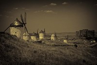 Spain, Toledo Province, Consuegra Antique La Mancha windmills Fine Art Print