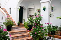 Spain, Andalusia, Arcos De la Fontera Beakfast room of a Hotel Fine Art Print