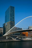 Spain, Bilbao, Zubizuri Bridge over Rio de Bilbao Fine Art Print