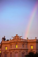 Spain, Madrid, Plaza de Cibeles, Rainbow Fine Art Print