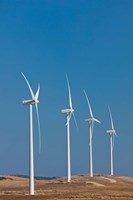 Spain, Vejer de la Frontera area, Modern Windmills Fine Art Print