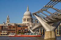 Millennium Bridge, St Pauls Cathedral, London, England Fine Art Print