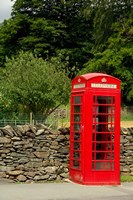 England, Cumbria, Grasmere, Phone Booth Fine Art Print