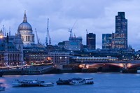 View of Thames River, London, England Fine Art Print