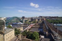 View Over the Tyne Bridges, Newcastle on Tyne, Tyne and Wear, England Fine Art Print