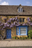 Wisteria Covered Cottage, Broadway, Cotswolds, England Fine Art Print