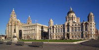 Liver, Cunard, and Port of Liverpool Buildings, Liverpool, Merseyside, England Fine Art Print